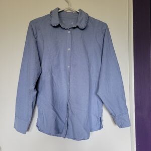 Light Blue Doleman Sleeve Button-Up